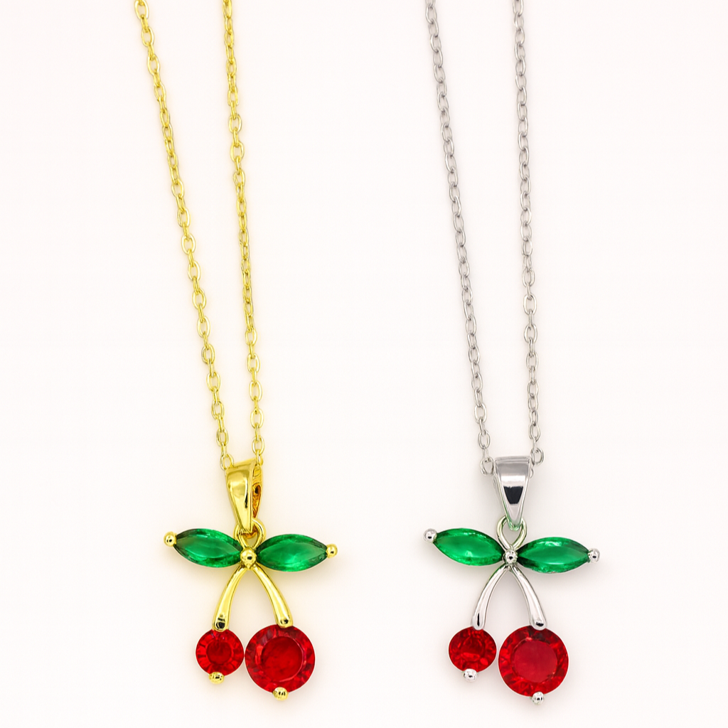 Collar cereza roja