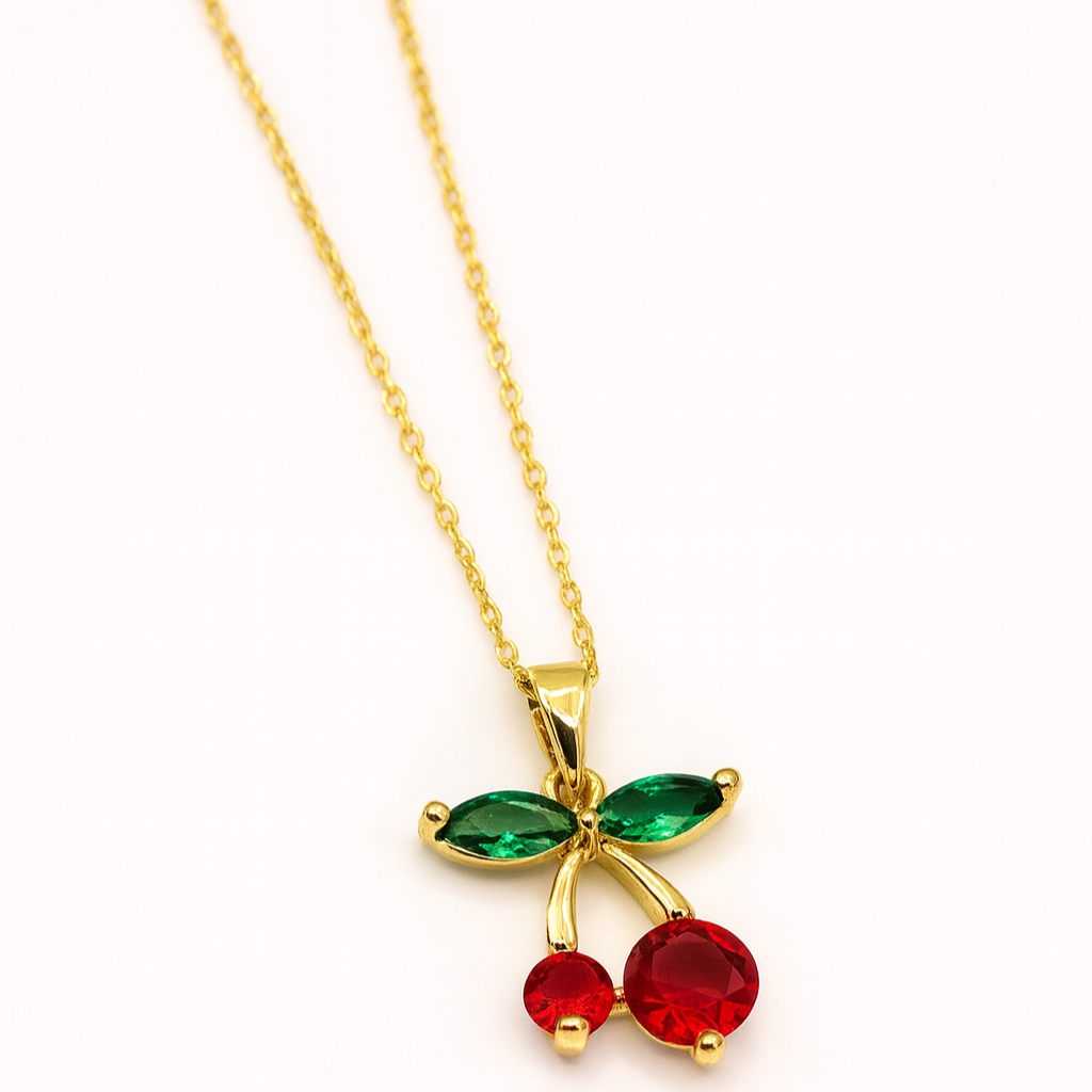 Collar cereza roja