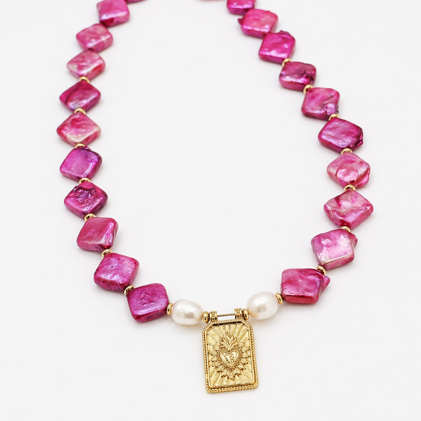 Collar Perla Morada